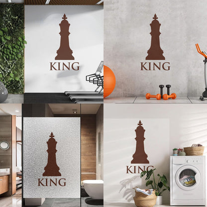Lettering Stickers Chess Club Intellectual Game Chess King Glass Stickers