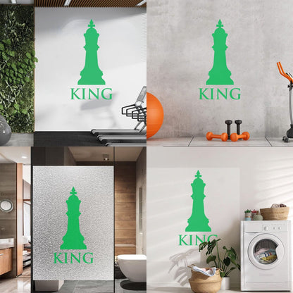 Lettering Stickers Chess Club Intellectual Game Chess King Glass Stickers