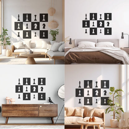 Wall Decals Paster Paper Chessmen Chess Game Club Chessboard Store Decoration