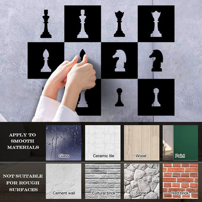 Wall Decals Paster Paper Chessmen Chess Game Club Chessboard Store Decoration