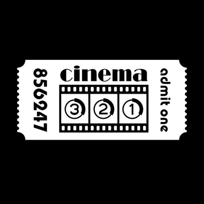 Mural And Wall Vinyl Decal Ticket Cinema Film Movie Cinematography Room Multi Color Selection