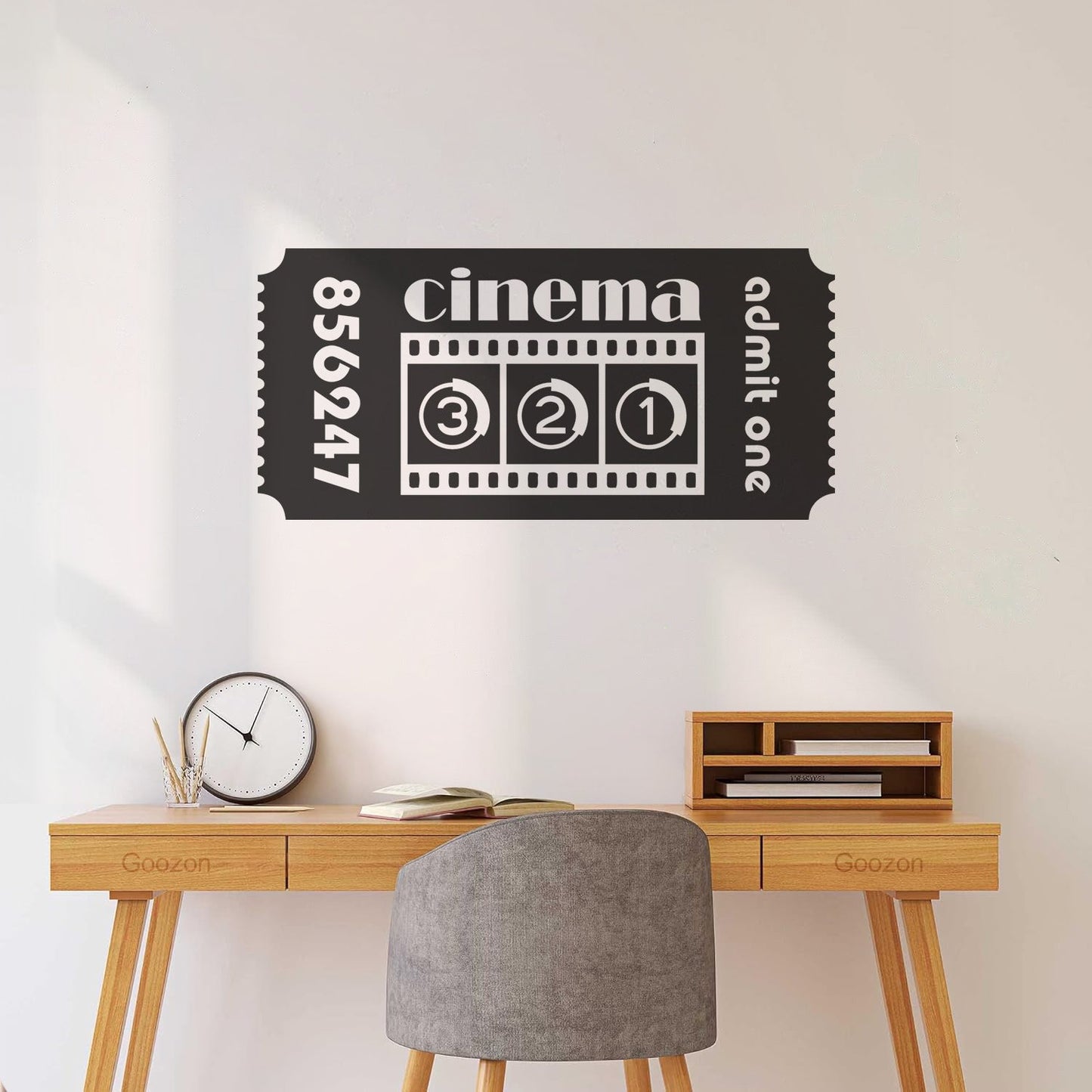 Mural And Wall Vinyl Decal Ticket Cinema Film Movie Cinematography Room Multi Color Selection