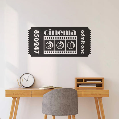 Mural And Wall Vinyl Decal Ticket Cinema Film Movie Cinematography Room Multi Color Selection