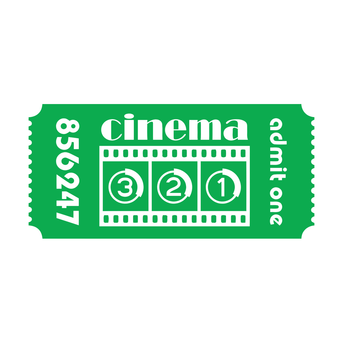 Mural And Wall Vinyl Decal Ticket Cinema Film Movie Cinematography Room Multi Color Selection