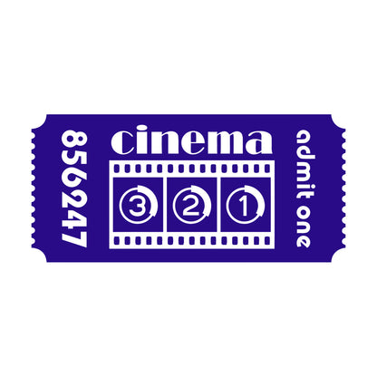 Mural And Wall Vinyl Decal Ticket Cinema Film Movie Cinematography Room Multi Color Selection