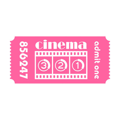 Mural And Wall Vinyl Decal Ticket Cinema Film Movie Cinematography Room Multi Color Selection
