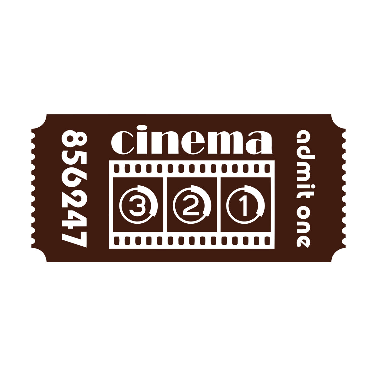 Mural And Wall Vinyl Decal Ticket Cinema Film Movie Cinematography Room Multi Color Selection