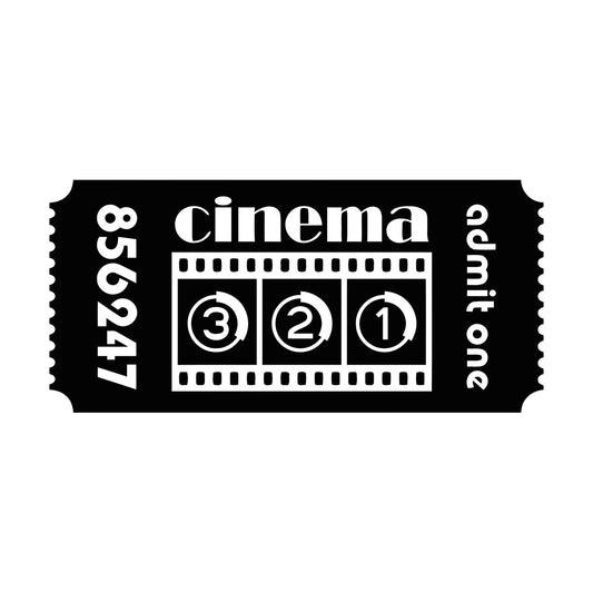 Mural And Wall Vinyl Decal Ticket Cinema Film Movie Cinematography Room Multi Color Selection
