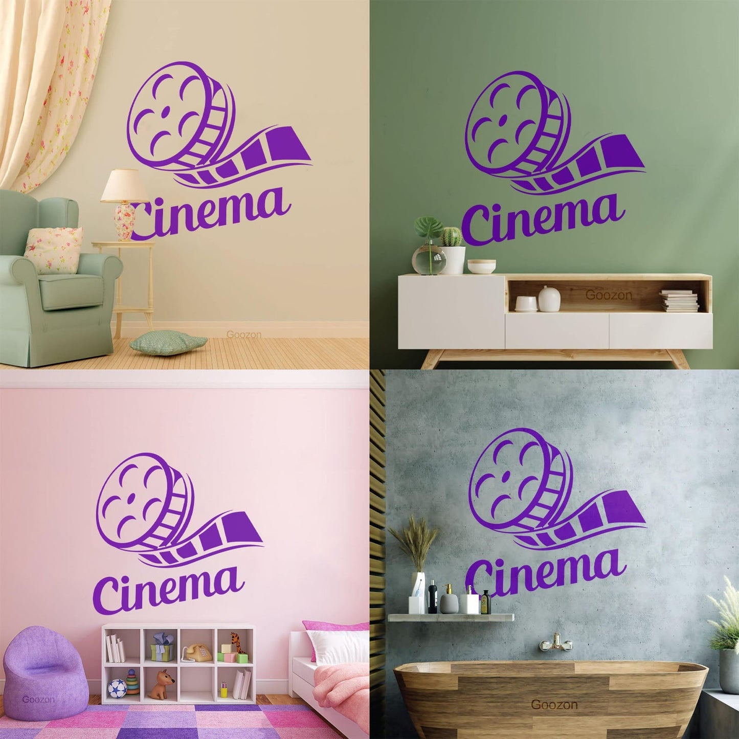 Cinema Movie Spool House Wall Stickers Paster Paper Equipped With Transfer Film Kit