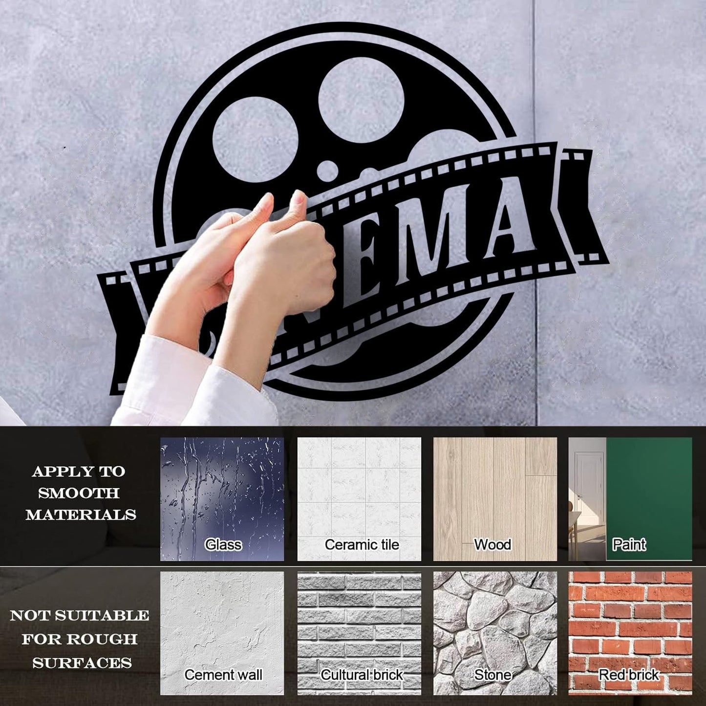 Wall Vinyl Sticker Decor Cinema Films Movie Theatre Tv Easy Installation