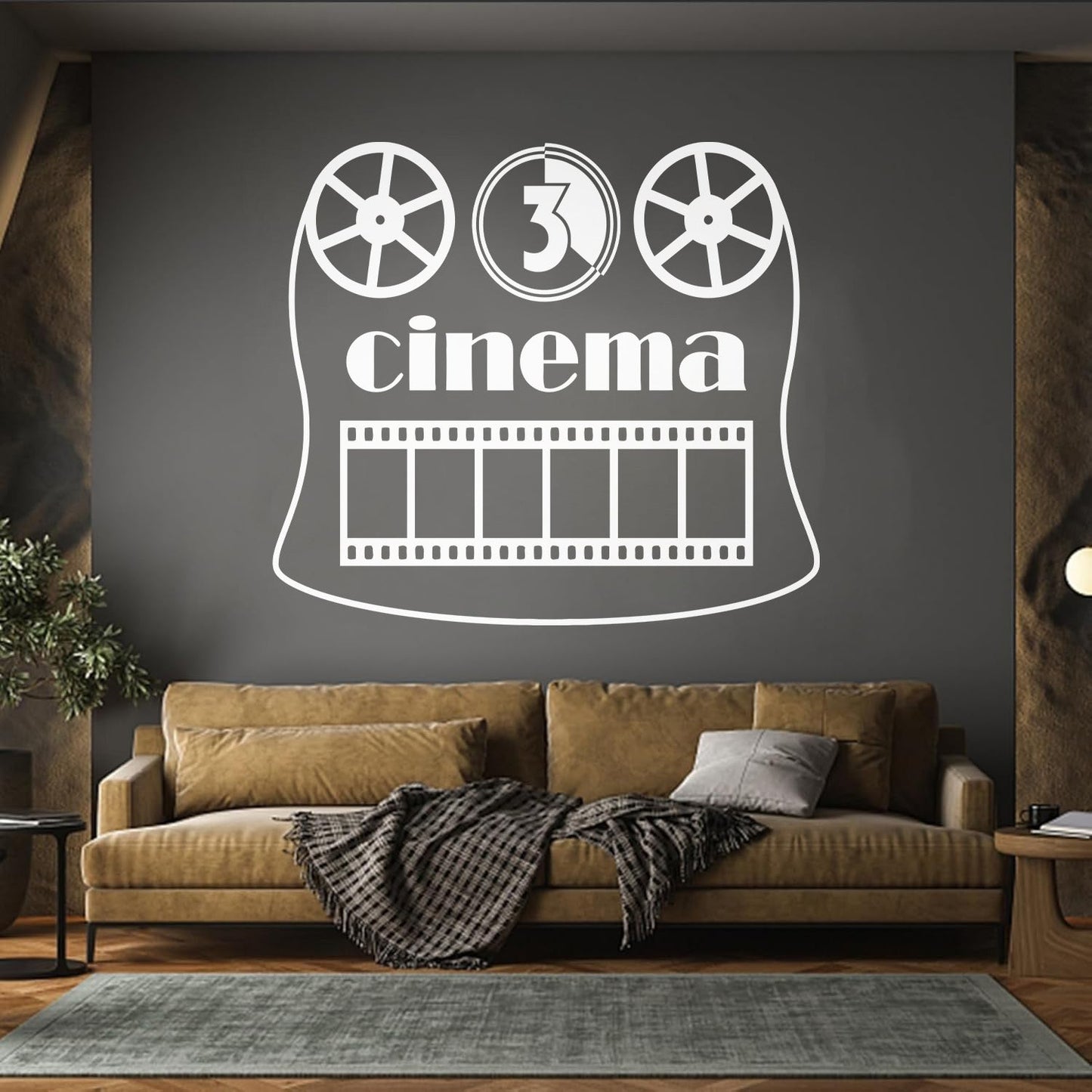 Fine Carving Stickers Cinema Strip Fan Film Movie Theatre Art Mural Painting