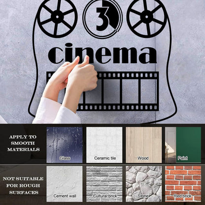 Fine Carving Stickers Cinema Strip Fan Film Movie Theatre Art Mural Painting