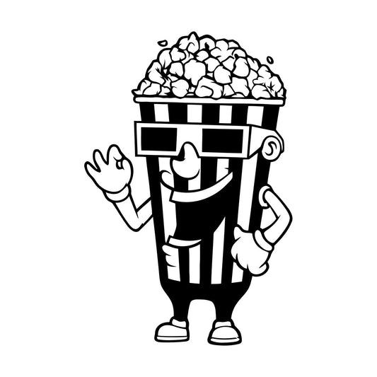 Wall Stickers Cinema Tv Film Movie House Popcorn Multiple Size Options