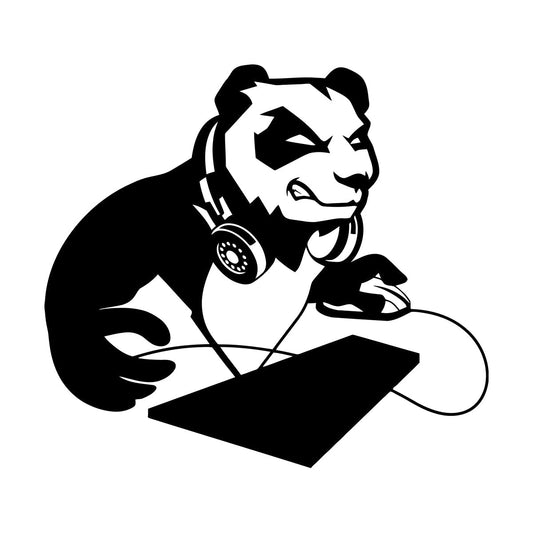 Vinyl Art Sticker Computer Angry Panda Asian Bear Game Room It Won'T Fall Off