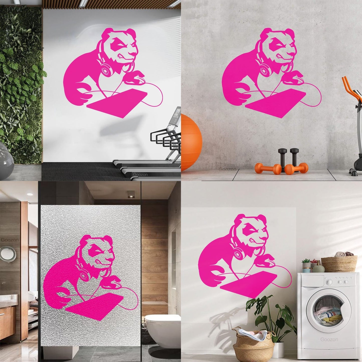 Vinyl Art Sticker Computer Angry Panda Asian Bear Game Room It Won'T Fall Off