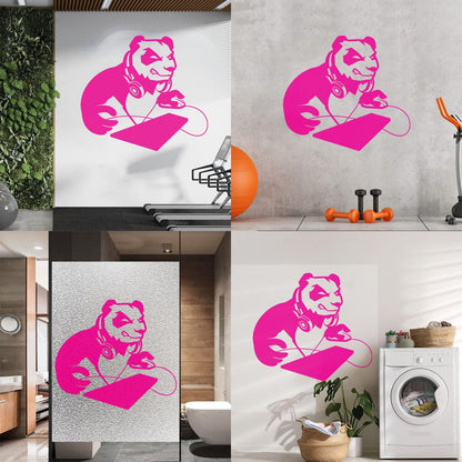 Vinyl Art Sticker Computer Angry Panda Asian Bear Game Room It Won'T Fall Off