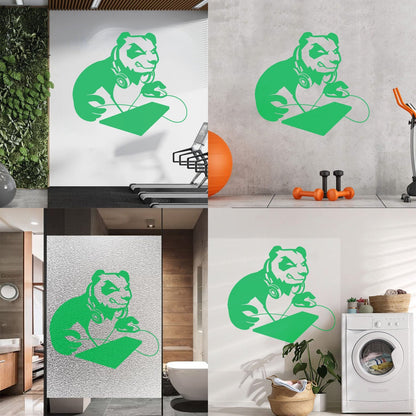 Vinyl Art Sticker Computer Angry Panda Asian Bear Game Room It Won'T Fall Off