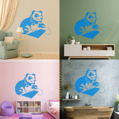 Vinyl Art Sticker Computer Angry Panda Asian Bear Game Room It Won'T Fall Off