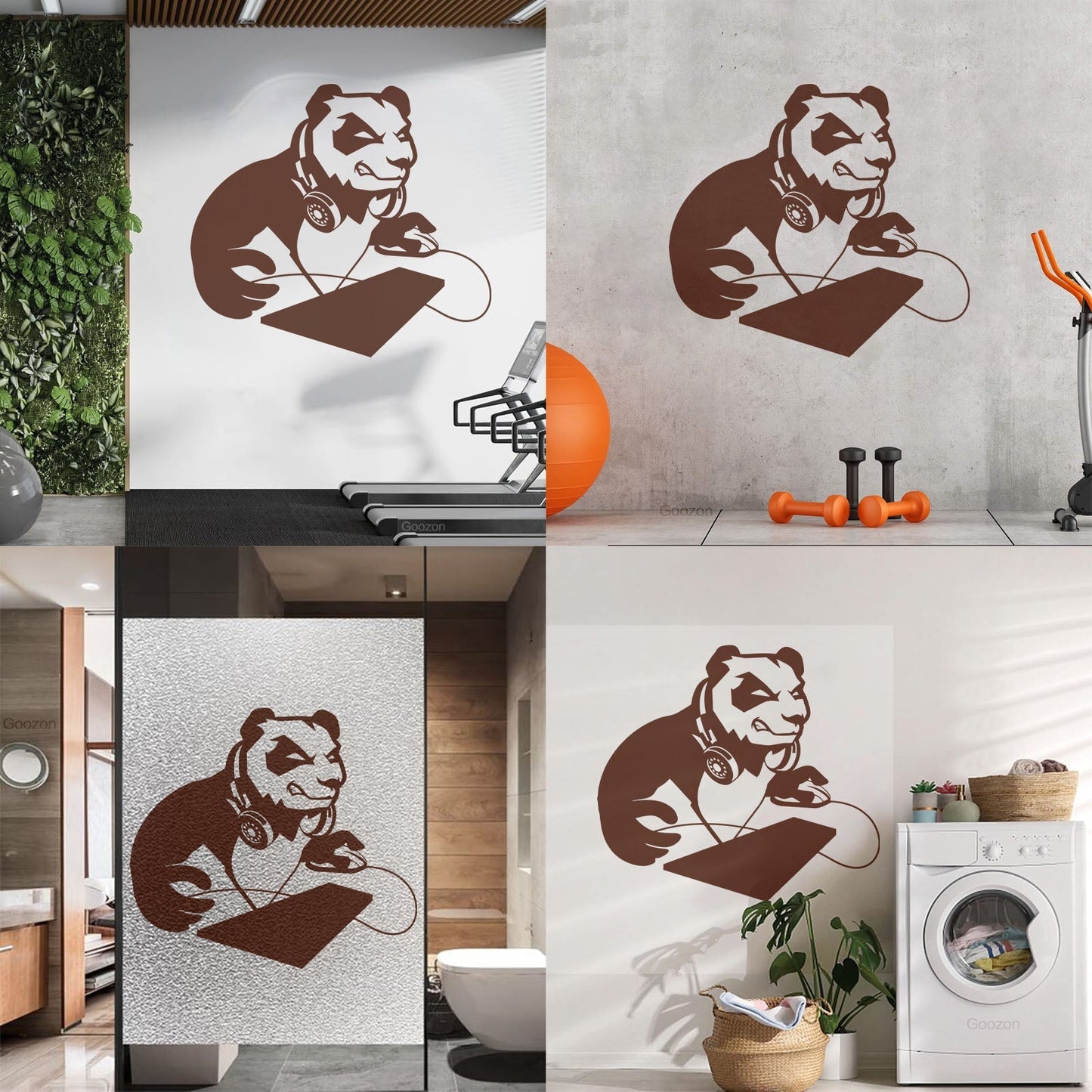 Vinyl Art Sticker Computer Angry Panda Asian Bear Game Room It Won'T Fall Off