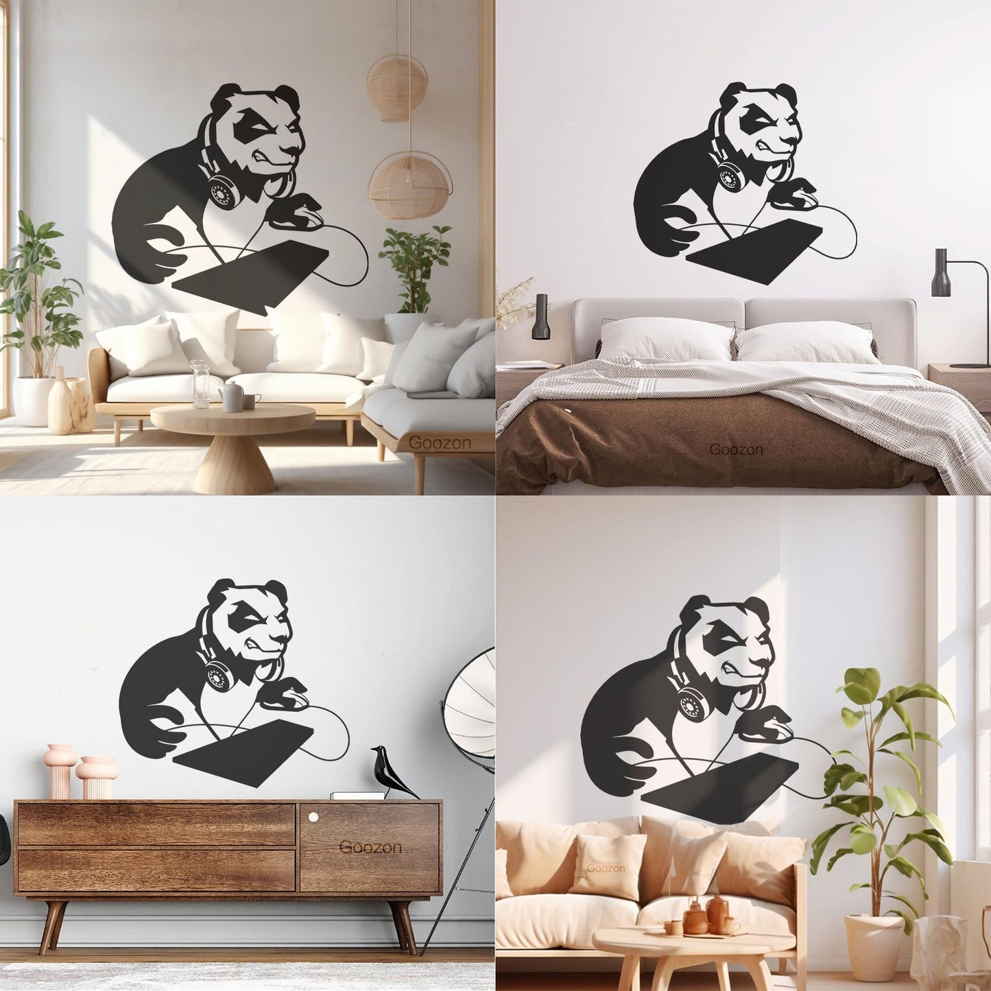 Vinyl Art Sticker Computer Angry Panda Asian Bear Game Room It Won'T Fall Off