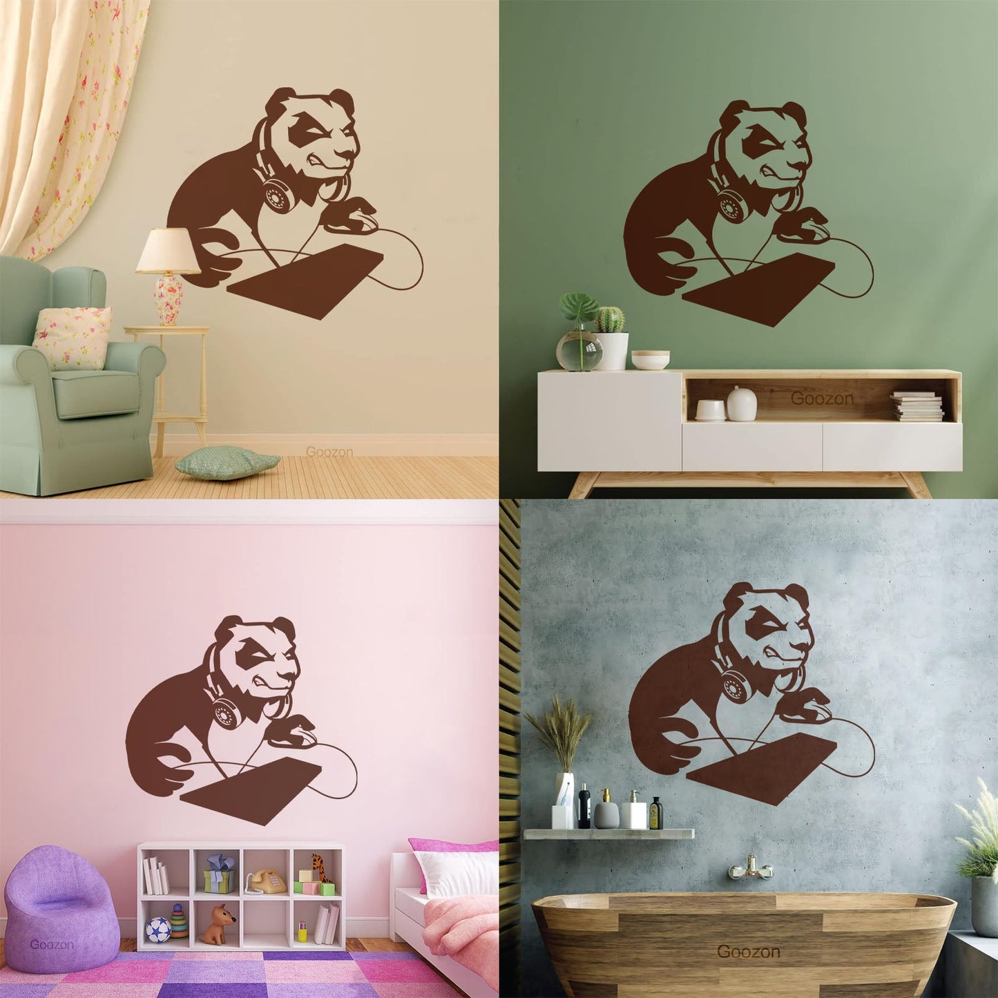 Vinyl Art Sticker Computer Angry Panda Asian Bear Game Room It Won'T Fall Off