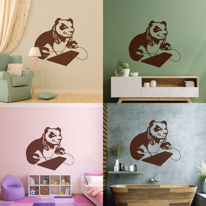 Vinyl Art Sticker Computer Angry Panda Asian Bear Game Room It Won'T Fall Off