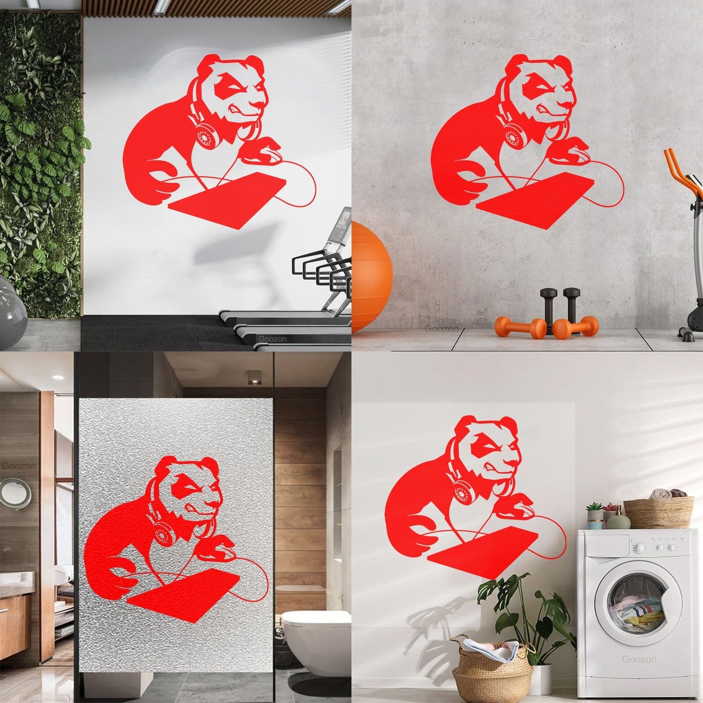 Vinyl Art Sticker Computer Angry Panda Asian Bear Game Room It Won'T Fall Off