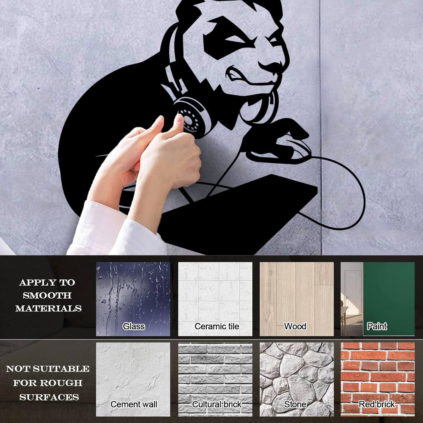 Vinyl Art Sticker Computer Angry Panda Asian Bear Game Room It Won'T Fall Off