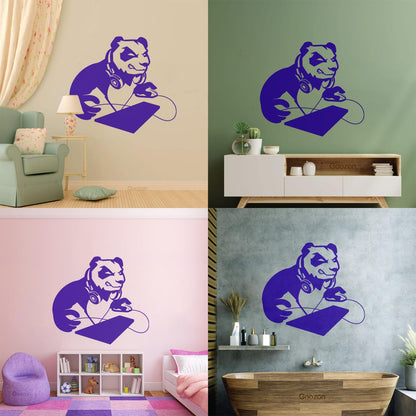 Vinyl Art Sticker Computer Angry Panda Asian Bear Game Room It Won'T Fall Off