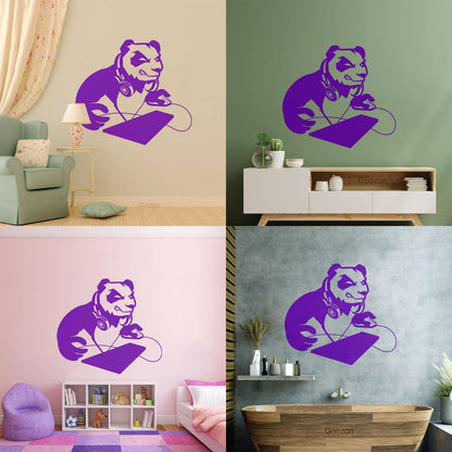 Vinyl Art Sticker Computer Angry Panda Asian Bear Game Room It Won'T Fall Off