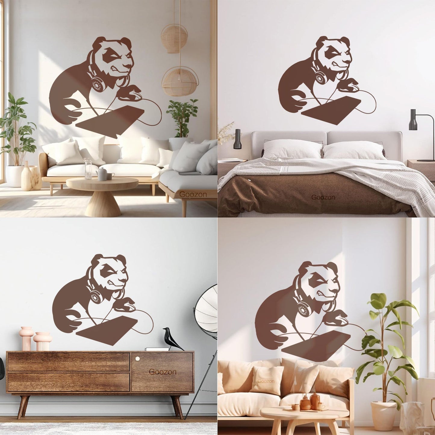 Vinyl Art Sticker Computer Angry Panda Asian Bear Game Room It Won'T Fall Off