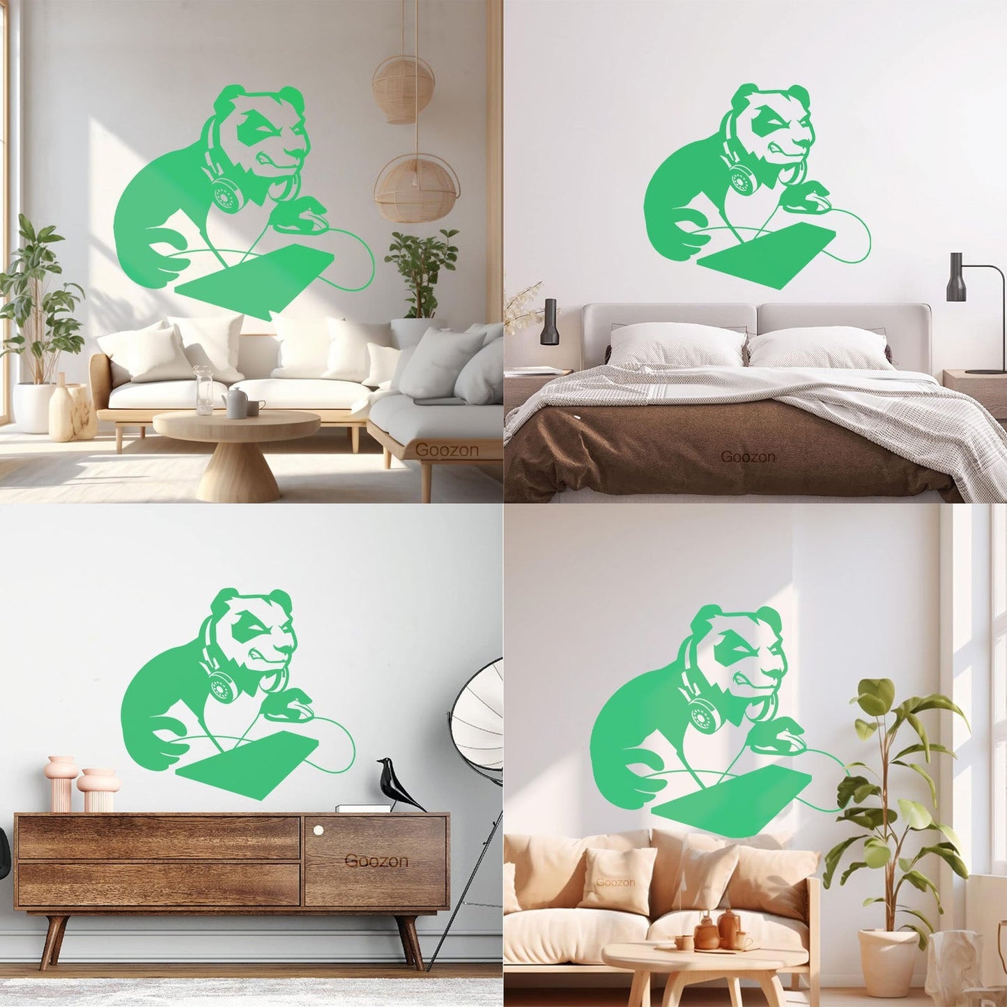 Vinyl Art Sticker Computer Angry Panda Asian Bear Game Room It Won'T Fall Off