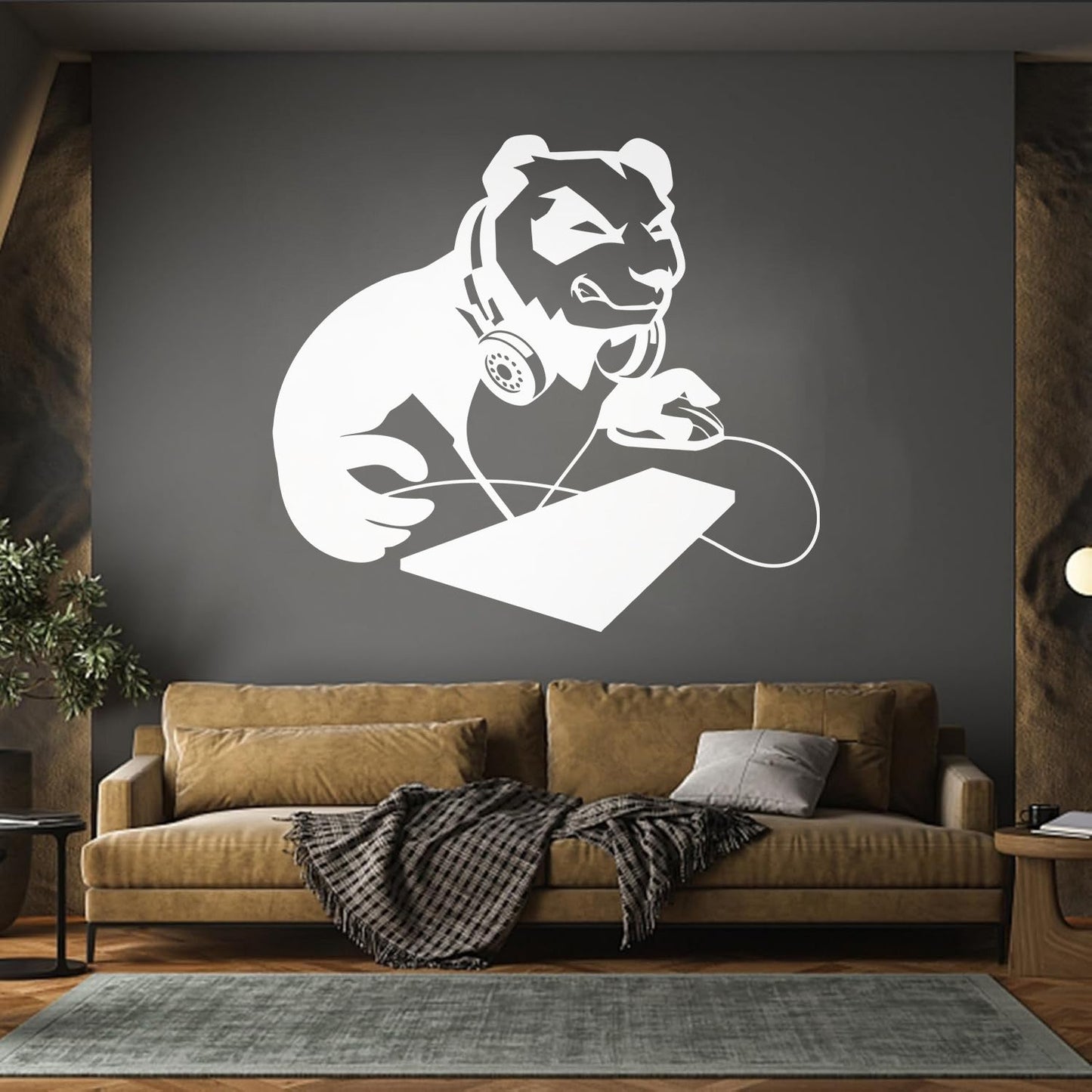 Vinyl Art Sticker Computer Angry Panda Asian Bear Game Room It Won'T Fall Off