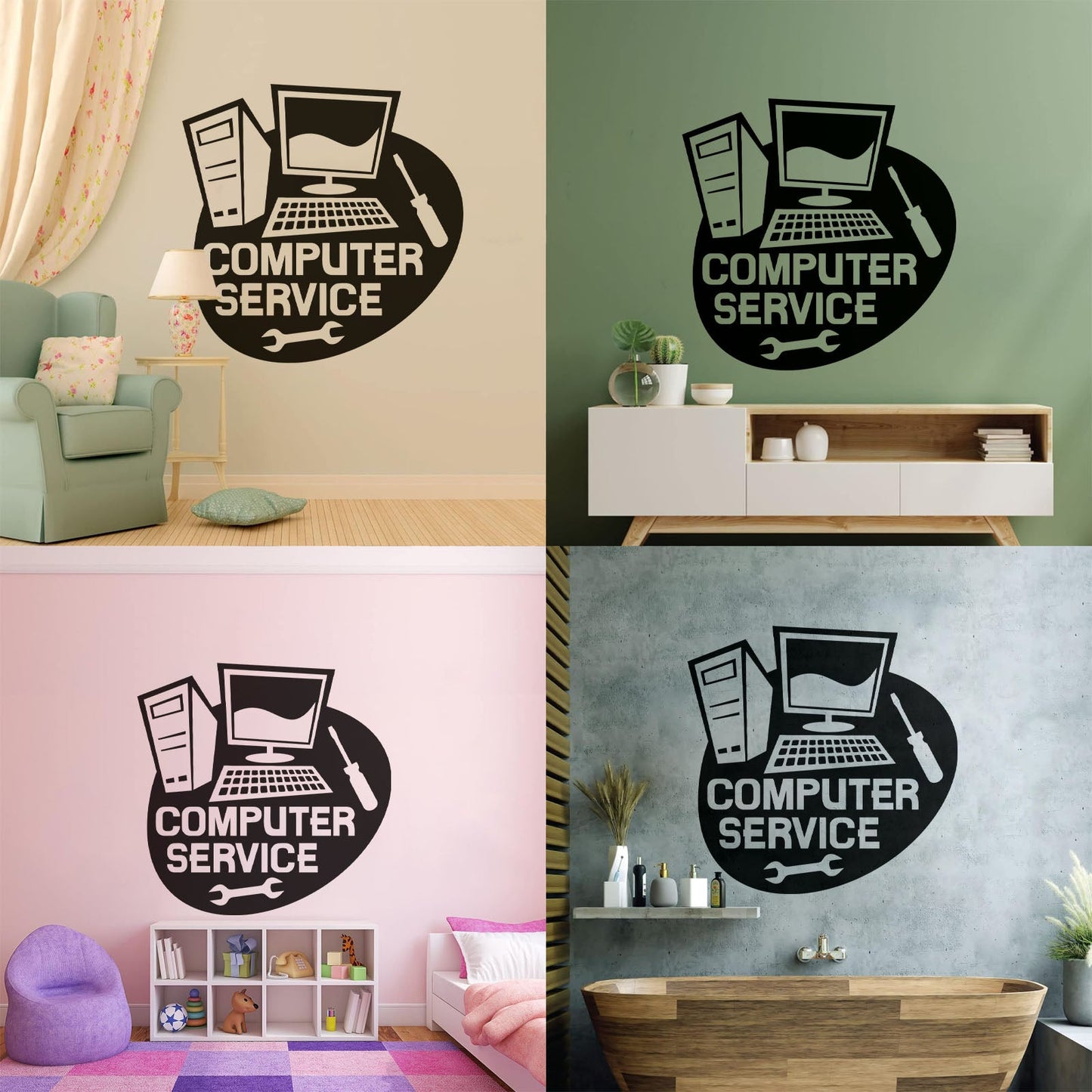 Wall Stickers Paster Paper Computer Service Repair Self Adhesive