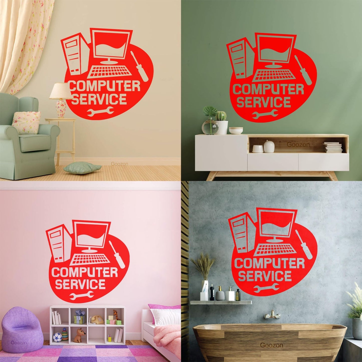 Wall Stickers Paster Paper Computer Service Repair Self Adhesive