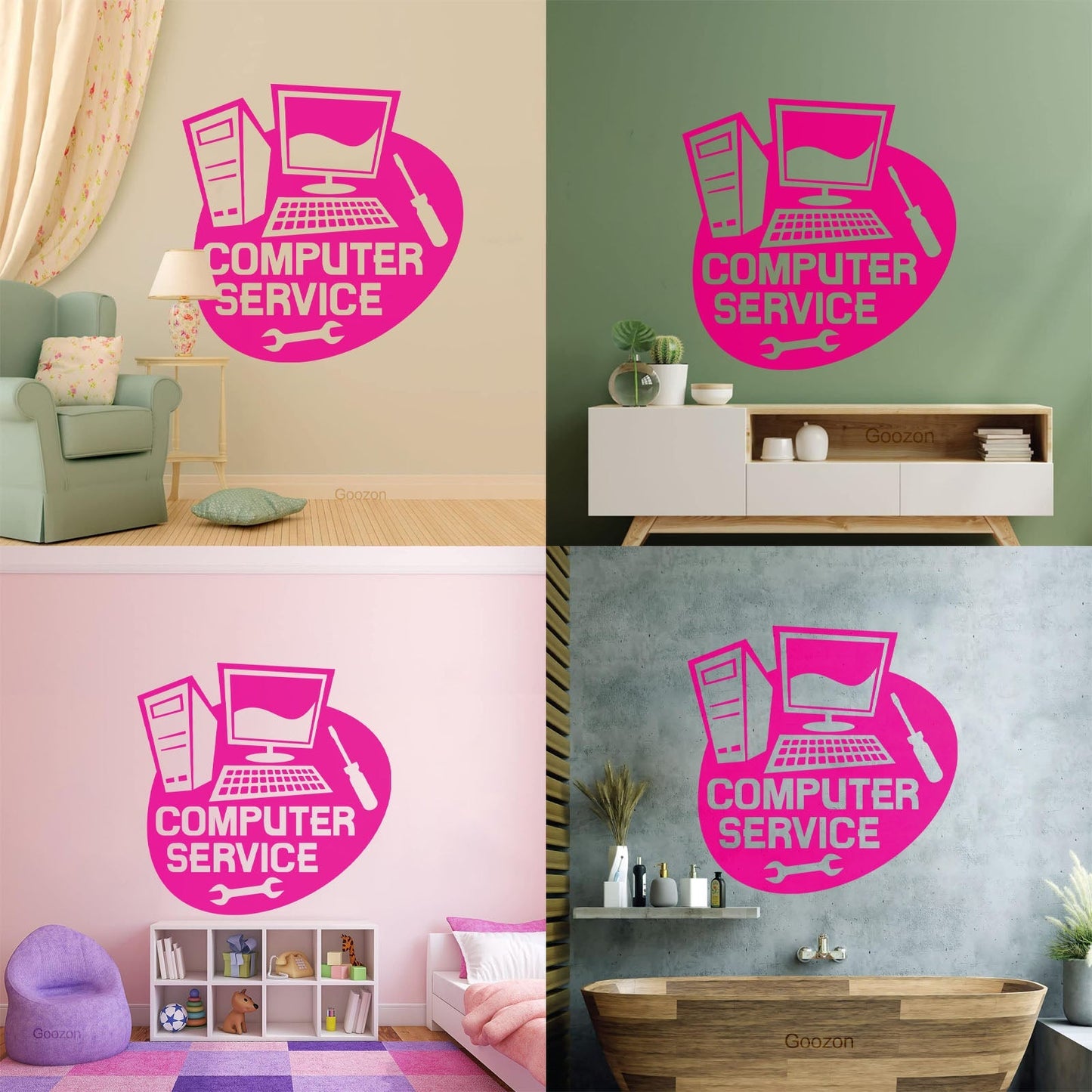 Wall Stickers Paster Paper Computer Service Repair Self Adhesive