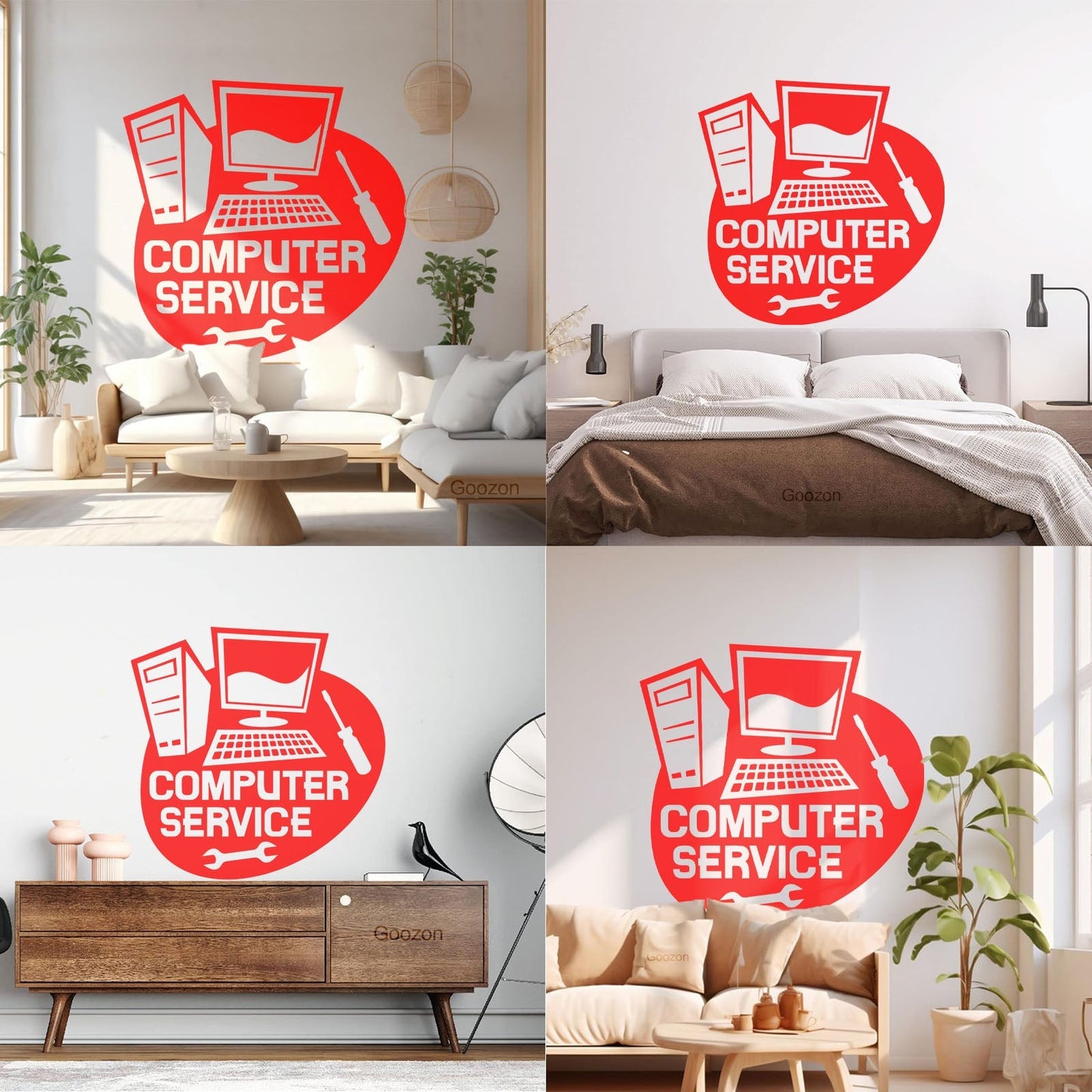 Wall Stickers Paster Paper Computer Service Repair Self Adhesive