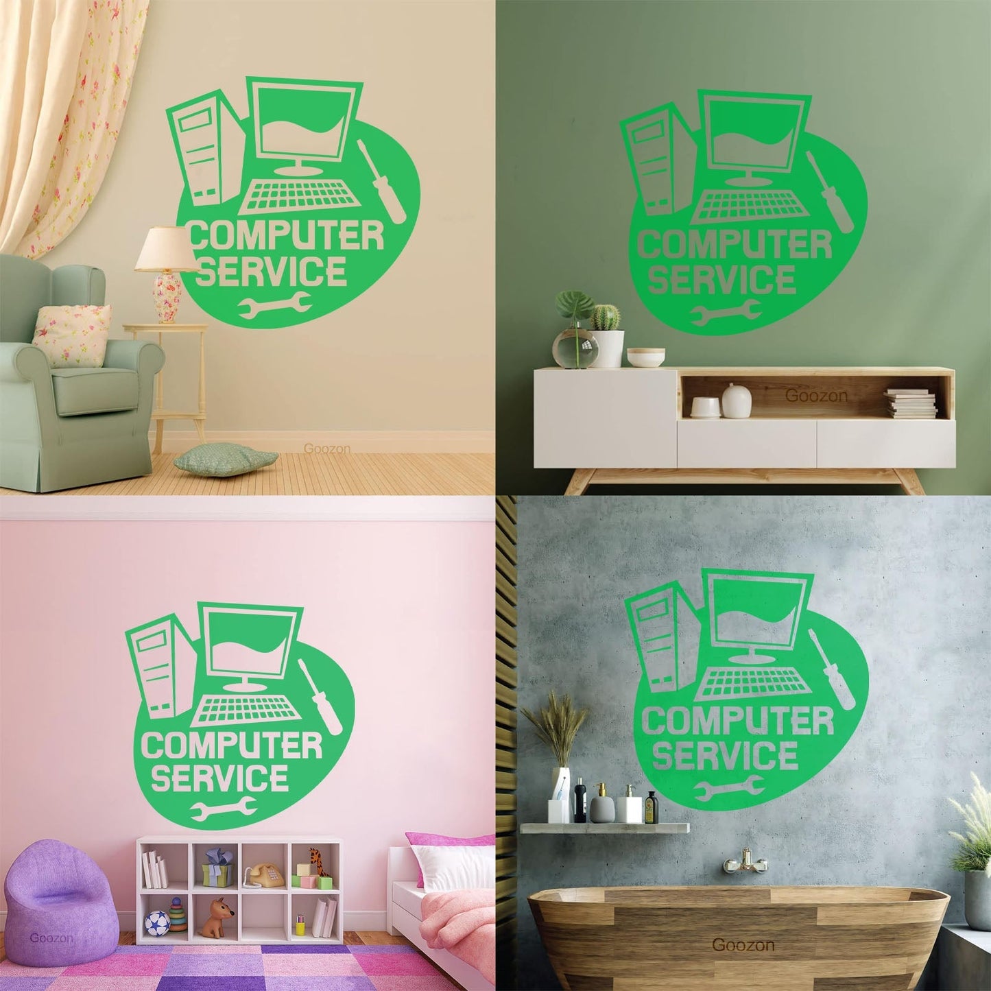 Wall Stickers Paster Paper Computer Service Repair Self Adhesive