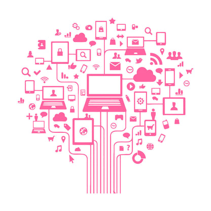 Computer Tree Internet Social Networks Wall Vinyl Sticker Decor Do Not Damage The Wall Surface