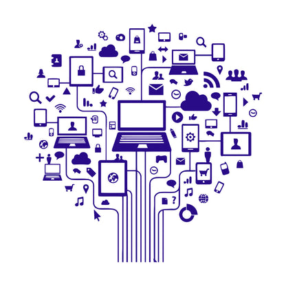 Computer Tree Internet Social Networks Wall Vinyl Sticker Decor Do Not Damage The Wall Surface