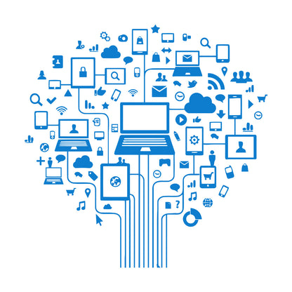 Computer Tree Internet Social Networks Wall Vinyl Sticker Decor Do Not Damage The Wall Surface