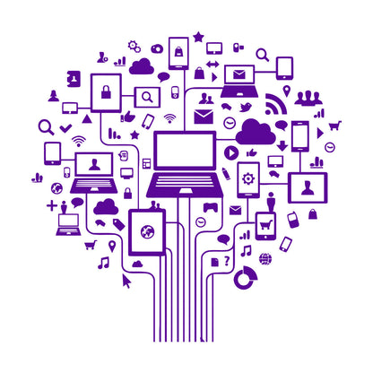 Computer Tree Internet Social Networks Wall Vinyl Sticker Decor Do Not Damage The Wall Surface