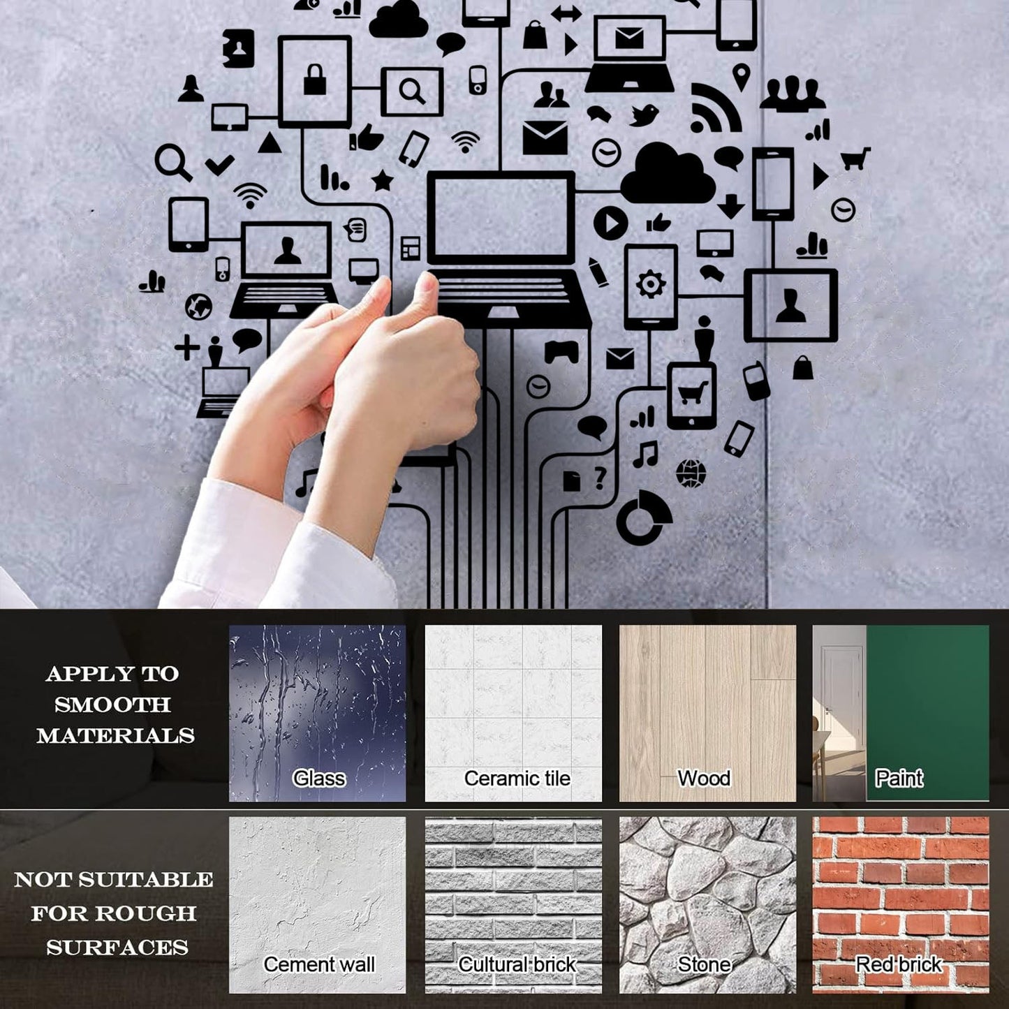 Computer Tree Internet Social Networks Wall Vinyl Sticker Decor Do Not Damage The Wall Surface