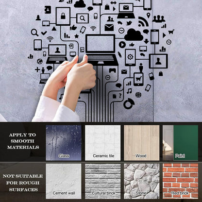 Computer Tree Internet Social Networks Wall Vinyl Sticker Decor Do Not Damage The Wall Surface