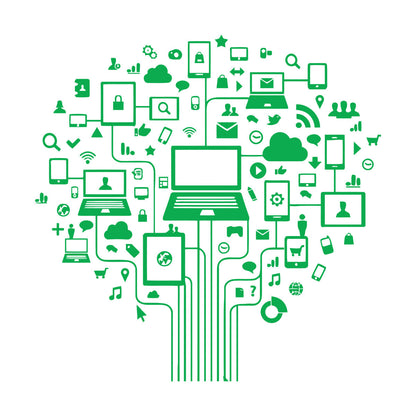 Computer Tree Internet Social Networks Wall Vinyl Sticker Decor Do Not Damage The Wall Surface