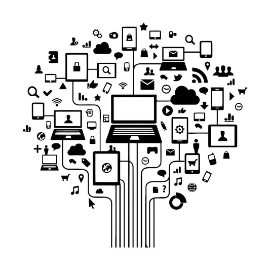 Computer Tree Internet Social Networks Wall Vinyl Sticker Decor Do Not Damage The Wall Surface