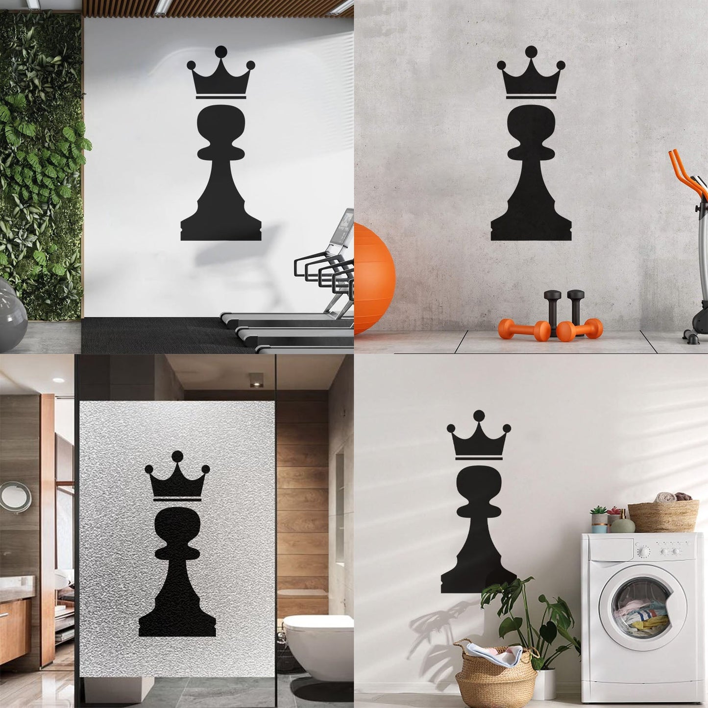 Vinyl Art Sticker Crown Chess Piece Club Intellectual Game Art Mural Painting