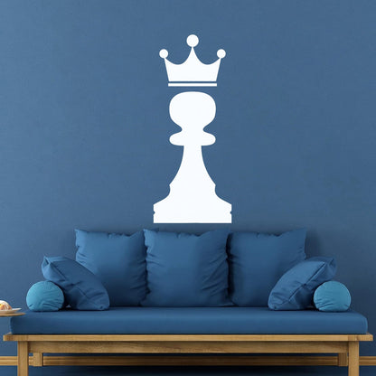 Vinyl Art Sticker Crown Chess Piece Club Intellectual Game Art Mural Painting