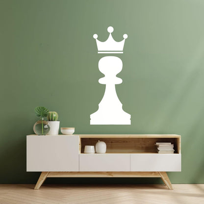 Vinyl Art Sticker Crown Chess Piece Club Intellectual Game Art Mural Painting