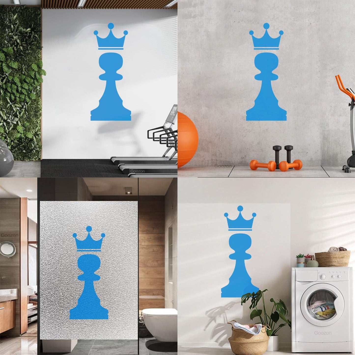 Vinyl Art Sticker Crown Chess Piece Club Intellectual Game Art Mural Painting